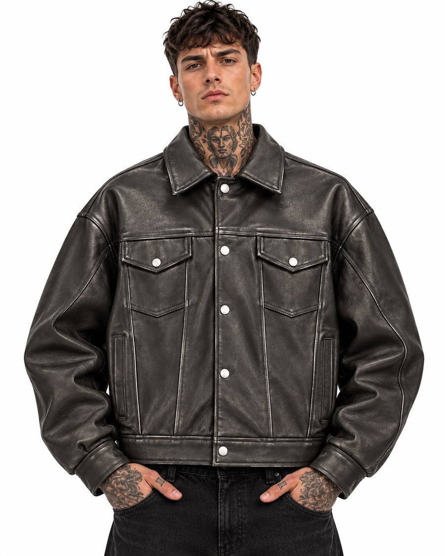 BLACK JACKET EFFETTO VINTAGE