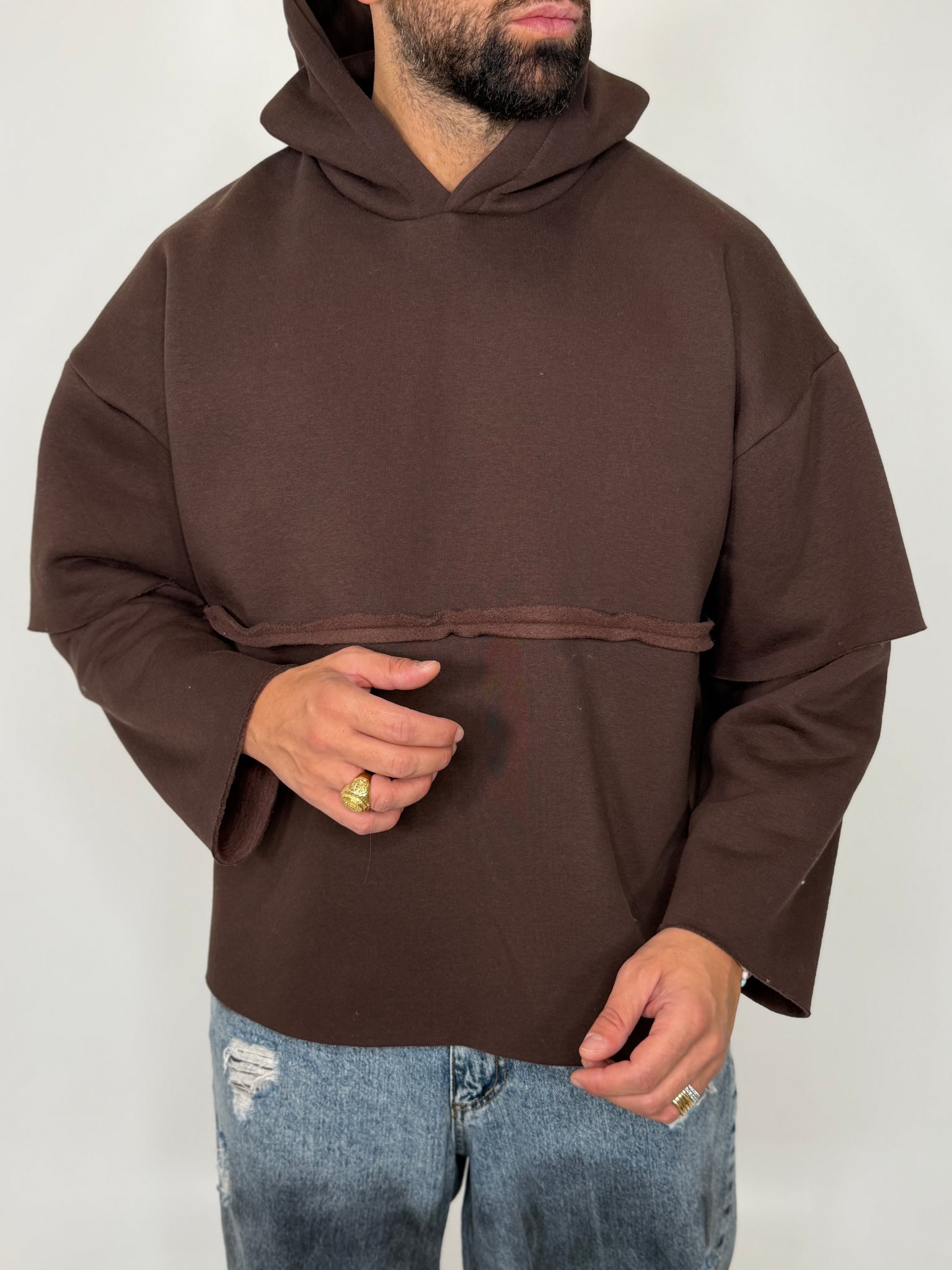 Felpa Hooded Double Sleeve