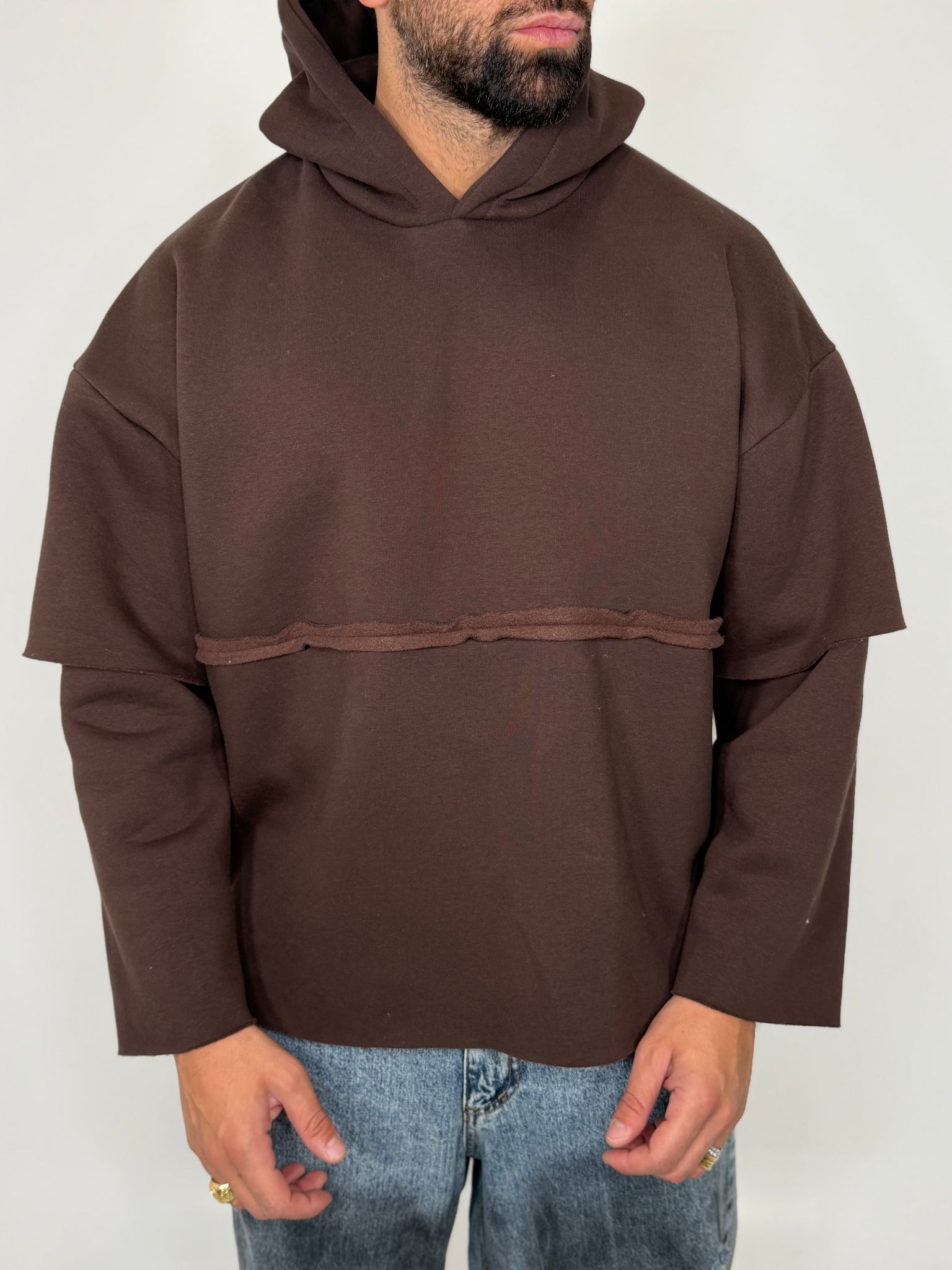 Felpa Hooded Double Sleeve
