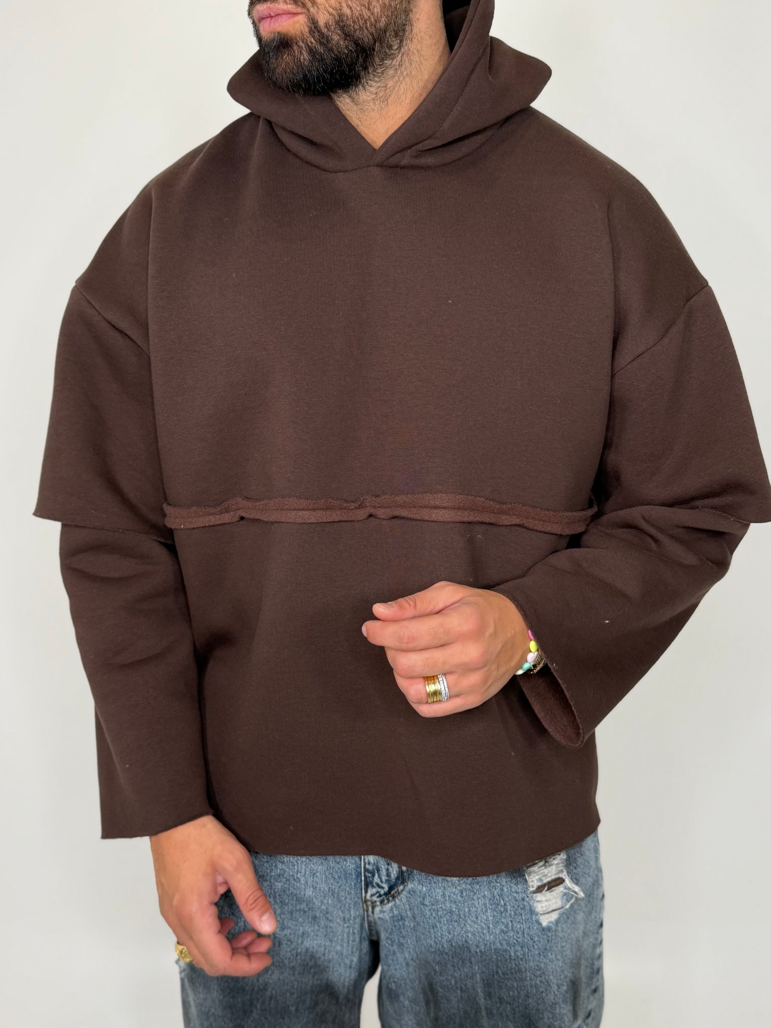 Felpa Hooded Double Sleeve