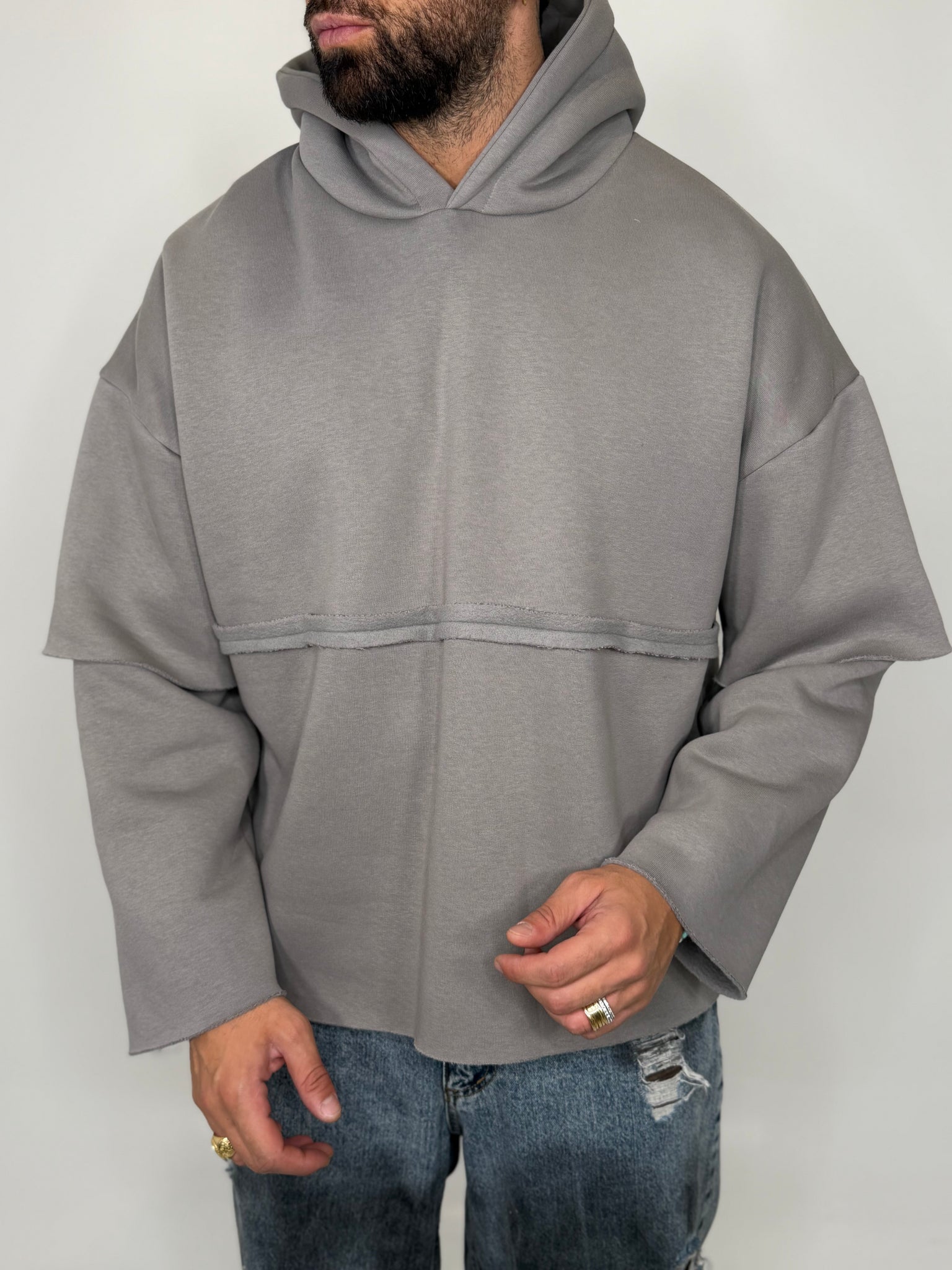 Felpa Hooded Double Sleeve