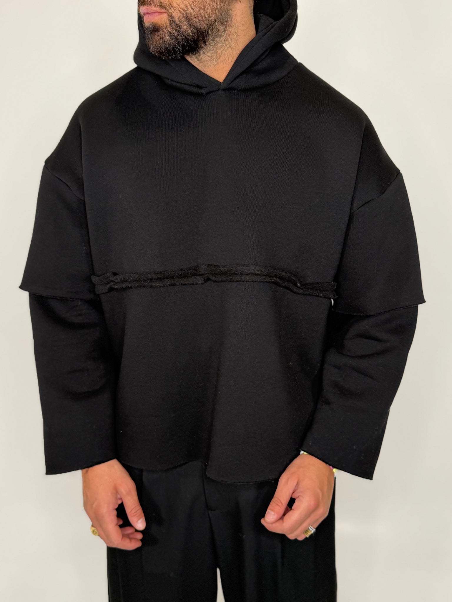 Felpa Hooded Double Sleeve