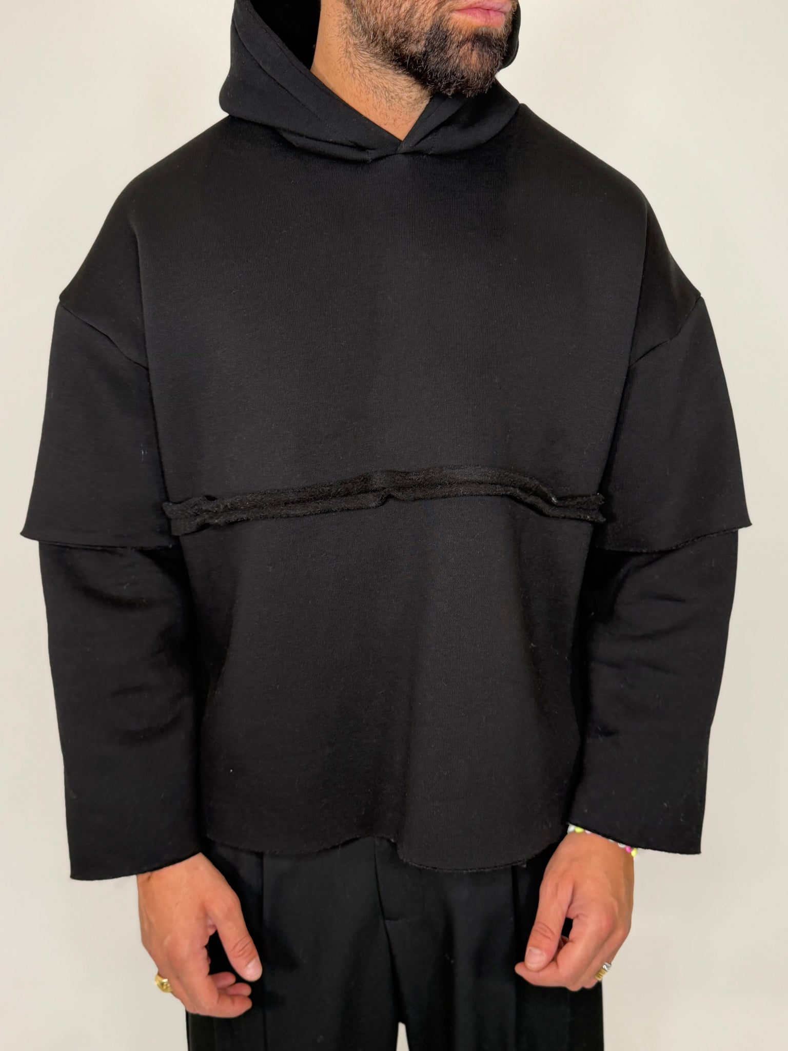 Felpa Hooded Double Sleeve