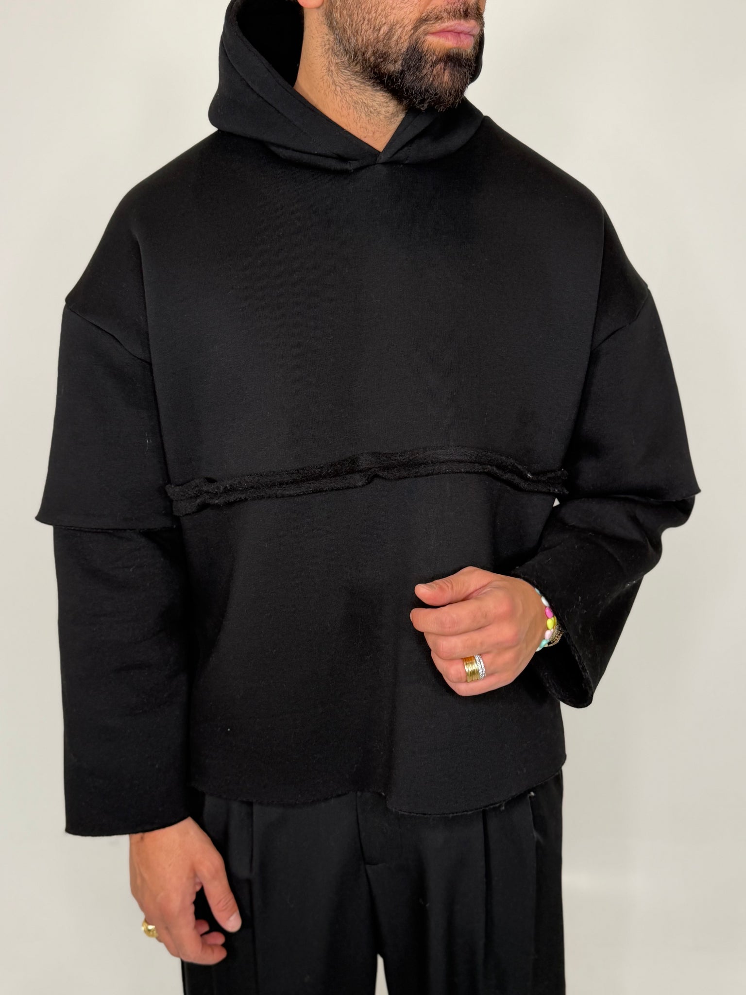 Felpa Hooded Double Sleeve