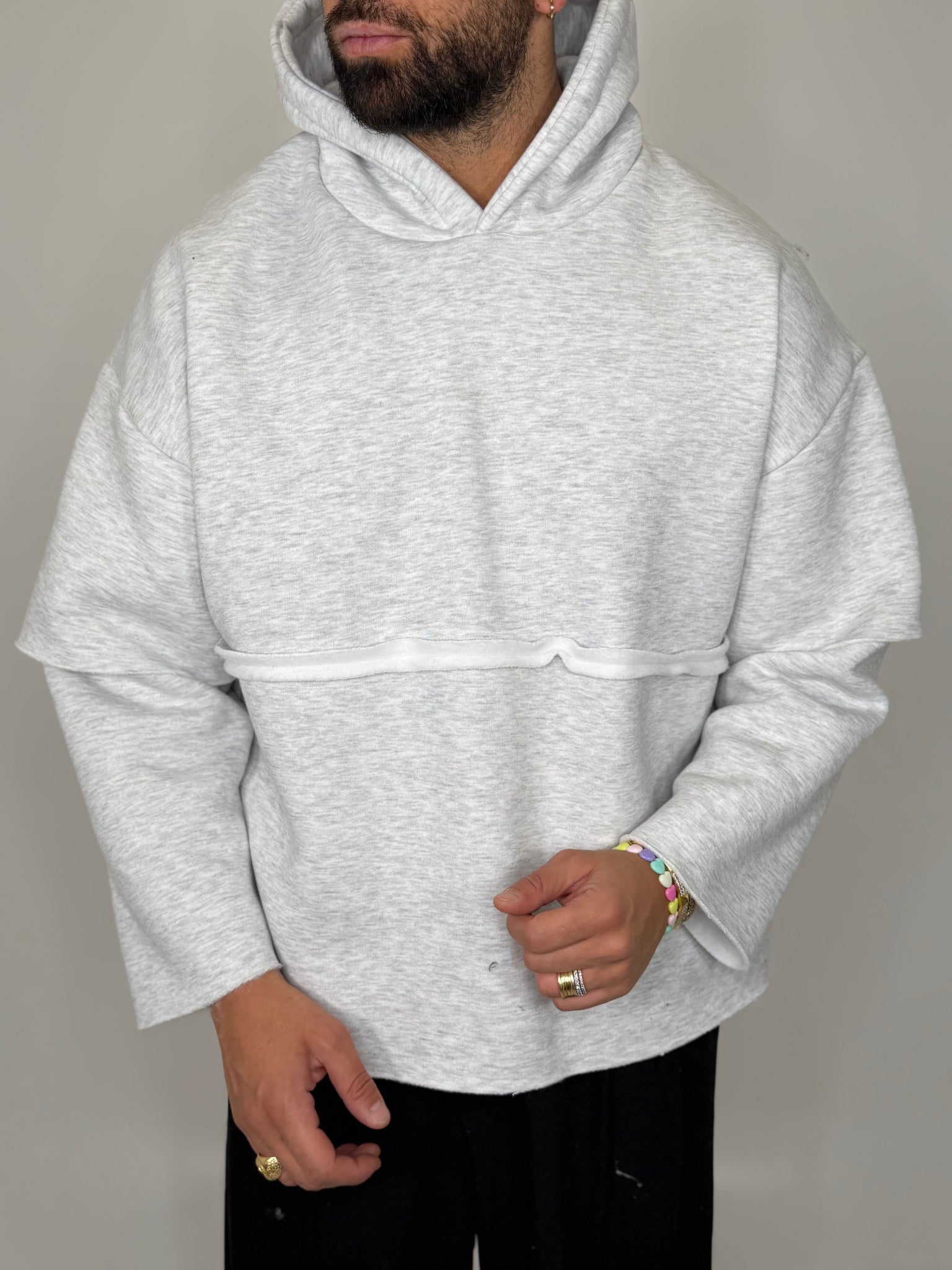 Felpa Hooded Double Sleeve