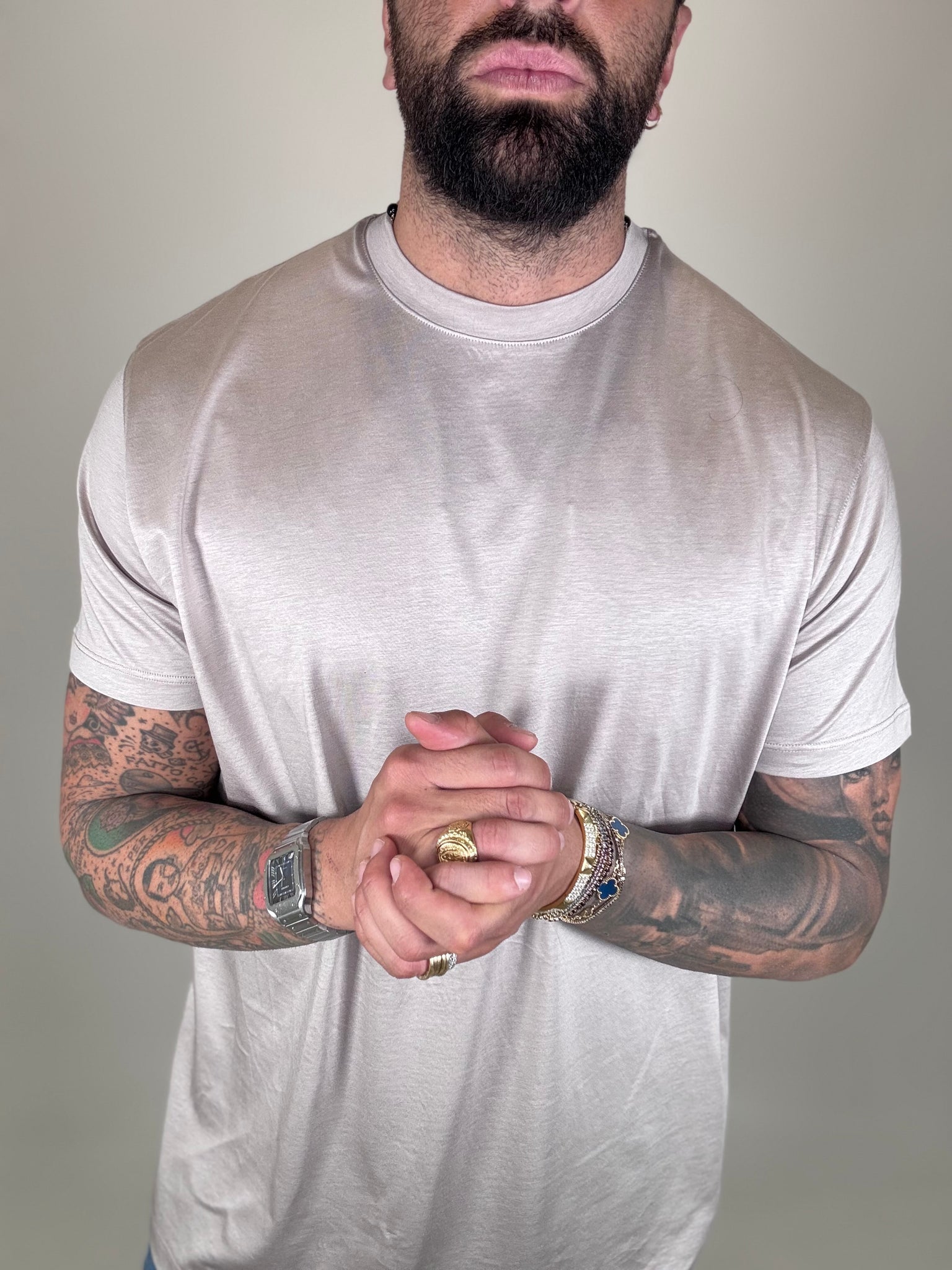 T-SHIRT FILO DI SCOZIA PERLA