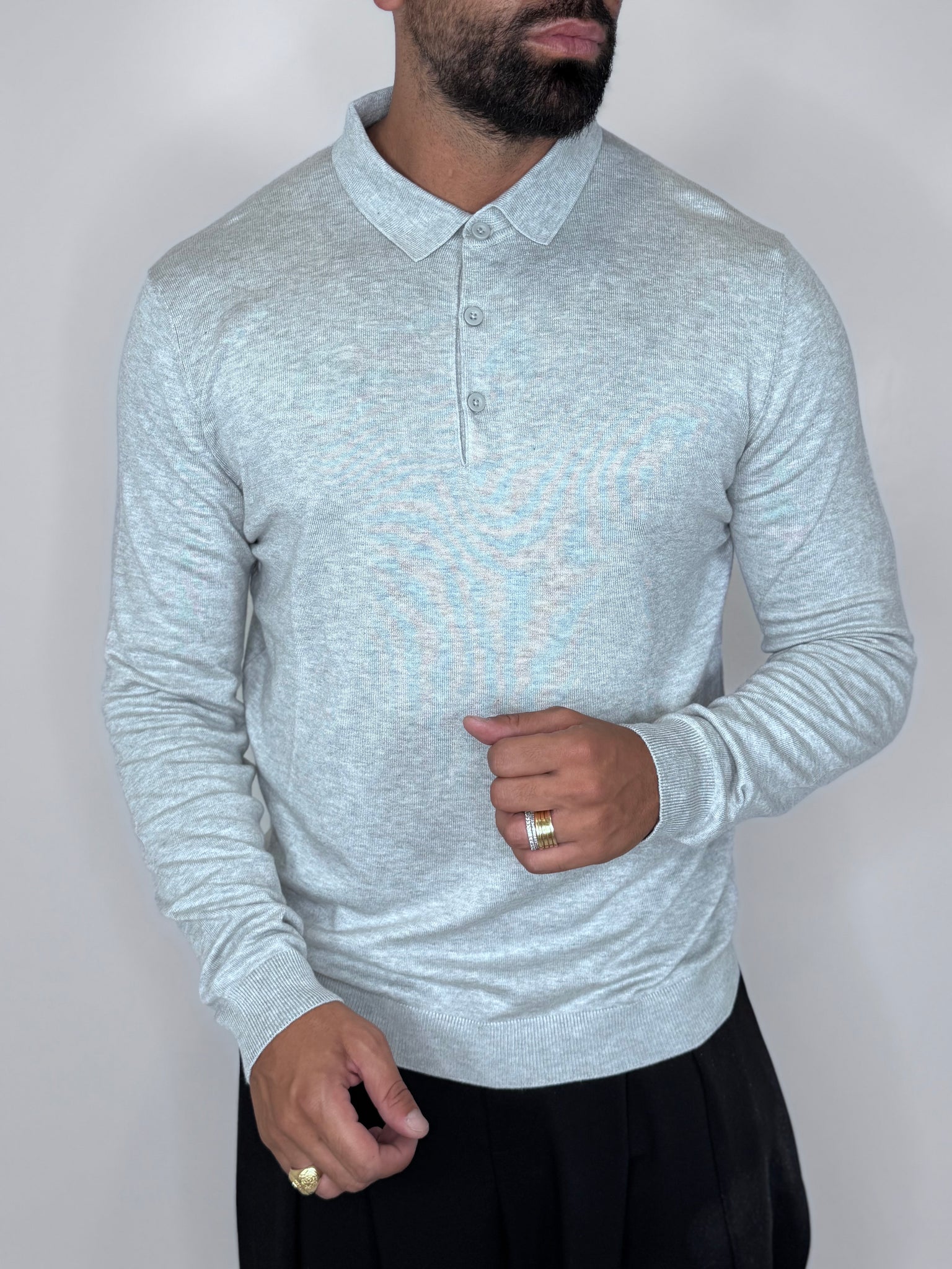 Polo a maniche lunghe in filo