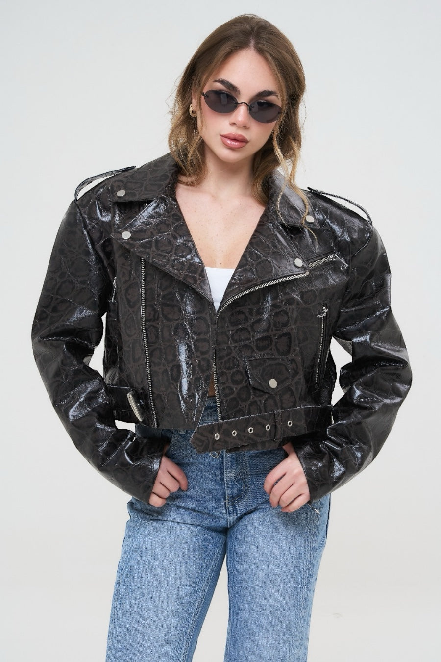 CHIODO CROPPED SPALLINA PITONATO - lab22shop