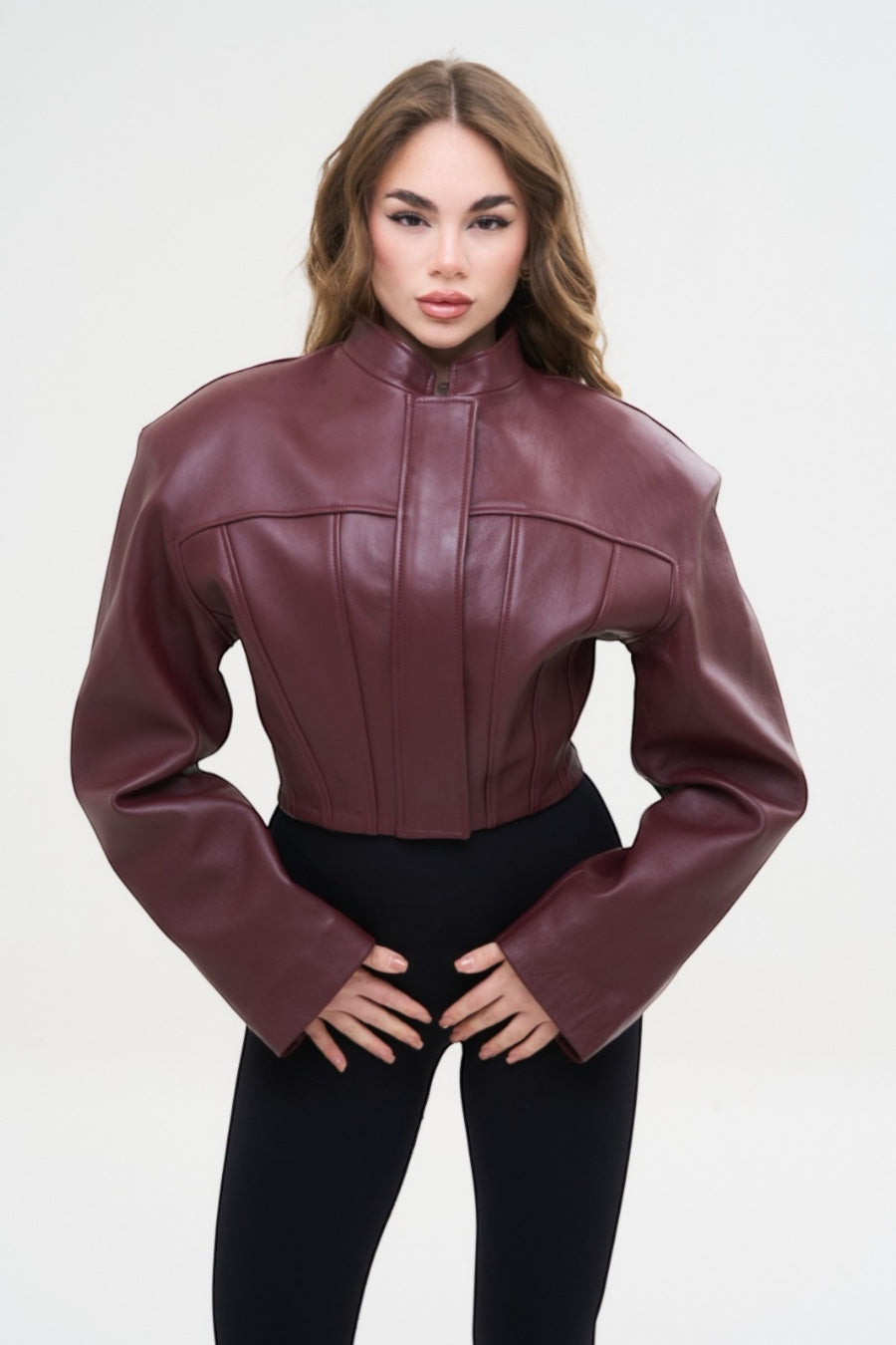 BLAZER TOP SPALLINA BORDEAUX - lab22shop