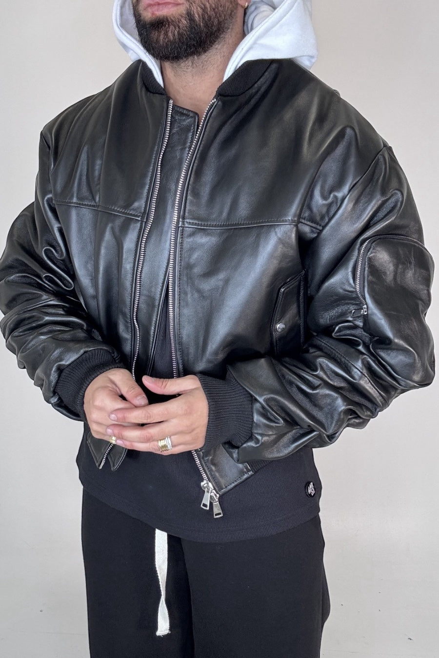 COLLEGE OVERSIZE CON MANICA ARRICCIO E CAPPUCCIO - lab22shop