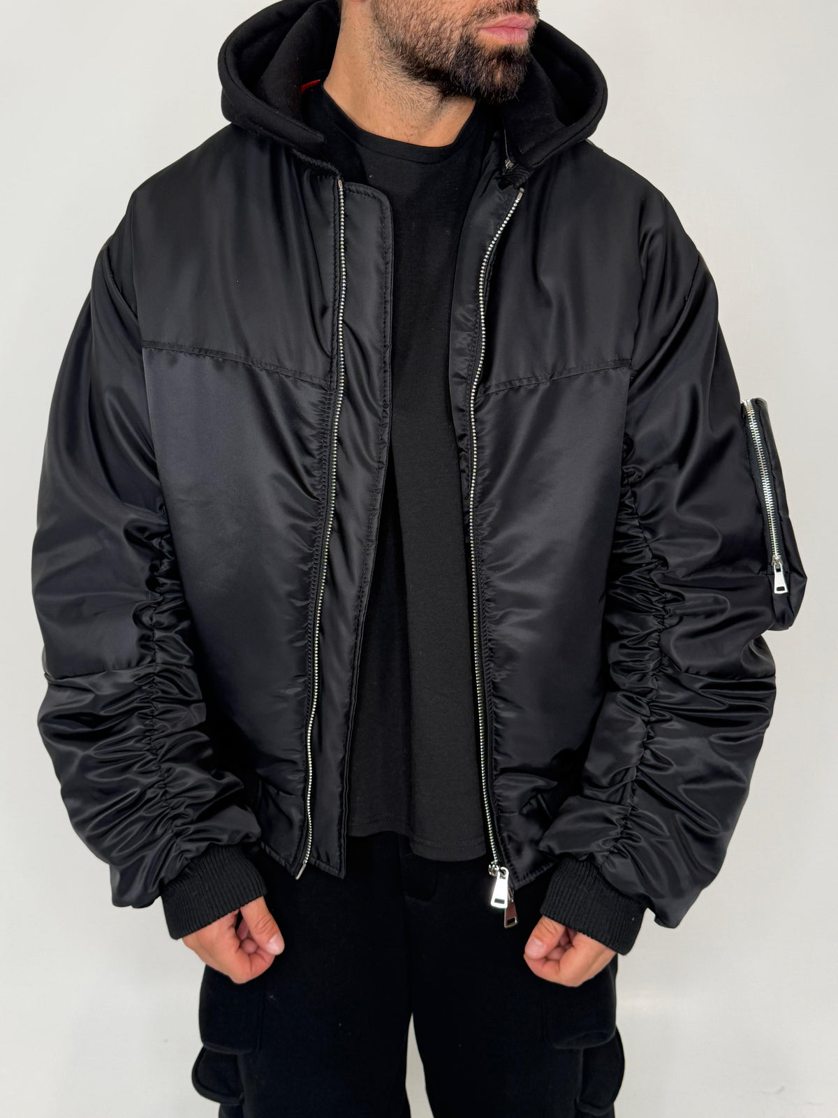 Bomber con manica a riccio - lab22shop